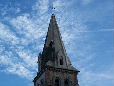 Rénovation façade & hydro-gommage clocher - Eglise de Lanne